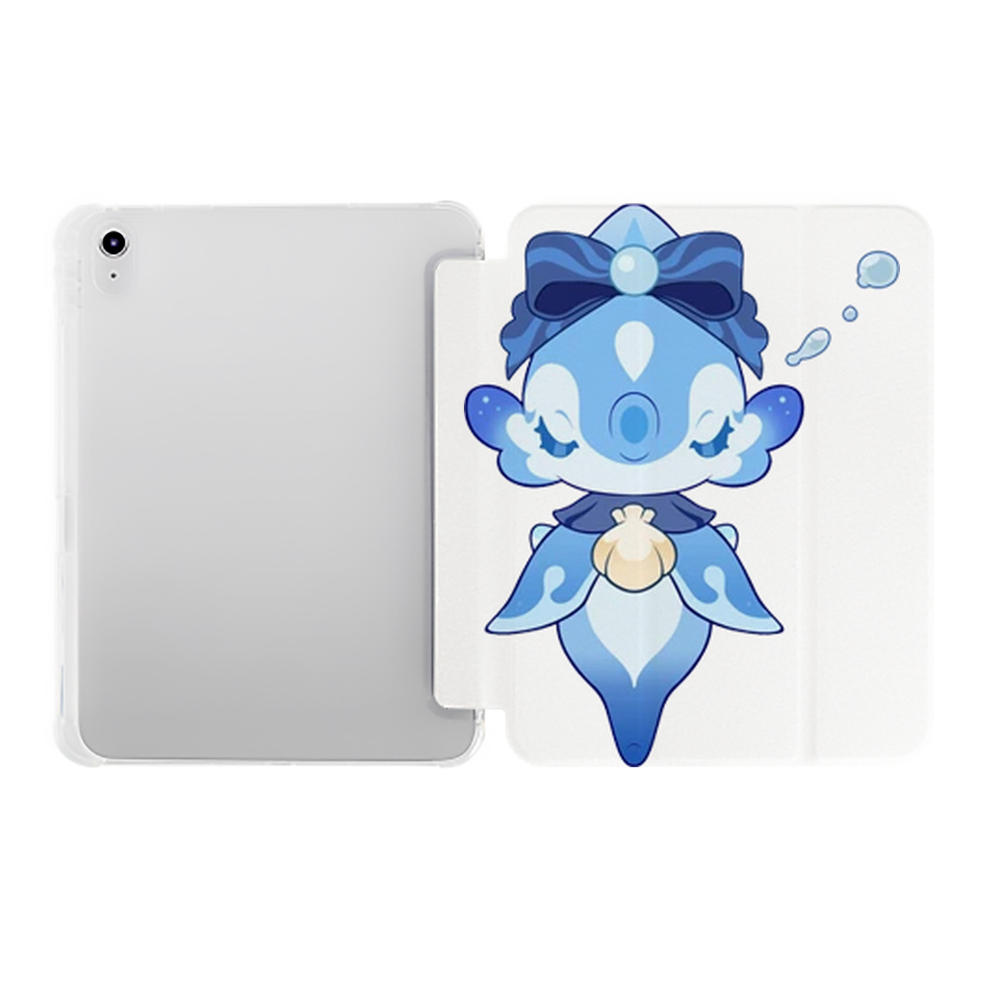 げんし神 フリーナ genshin Furina IPad ケース ペン収納付き 三つ折りスタンド PUレザー×シリコン 対応機種9.5/10.5/10.9インチ